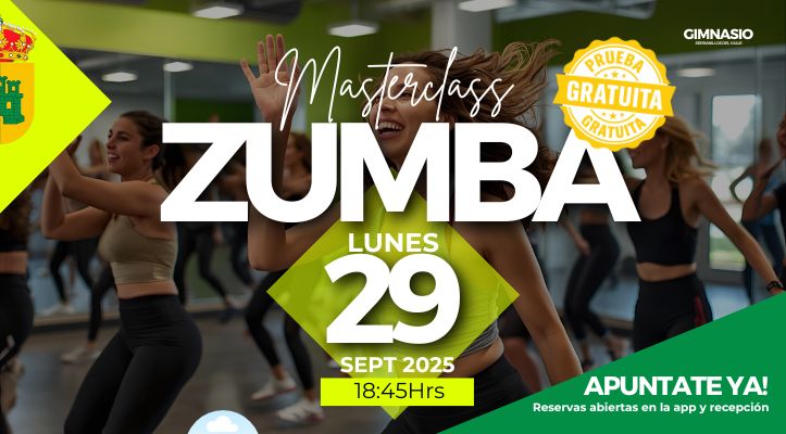 Masterclass de Zumba GRATIS en Gimnasio Serranillos – Lunes 29 de septiembre a las 18:45h